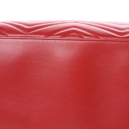 Gucci Calfskin Matelasse Medium GG Marmont Shoulder Tote Bag Hibiscus Red 10 of 10
