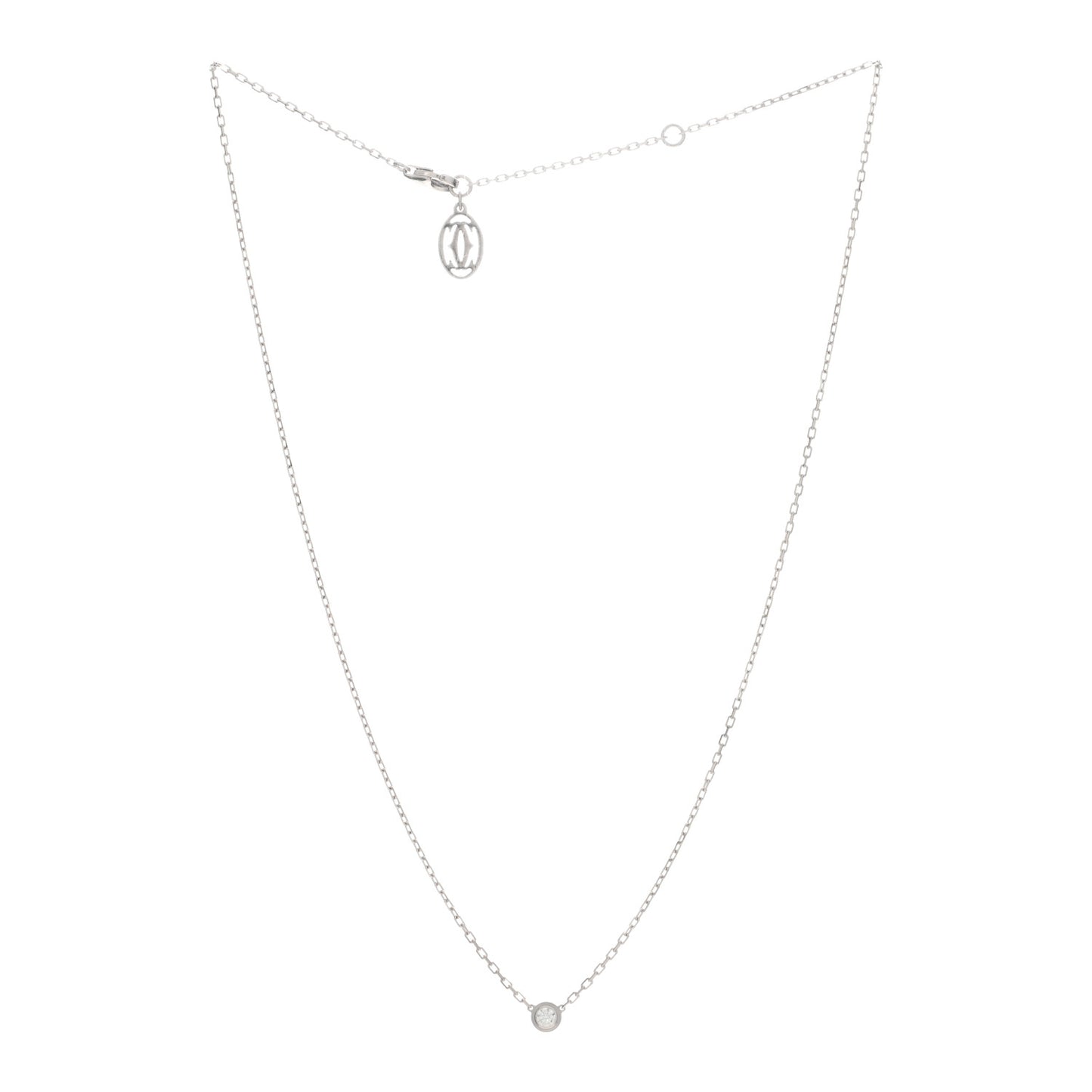 18K White Gold Diamond SM D'Amour Pendant Necklace