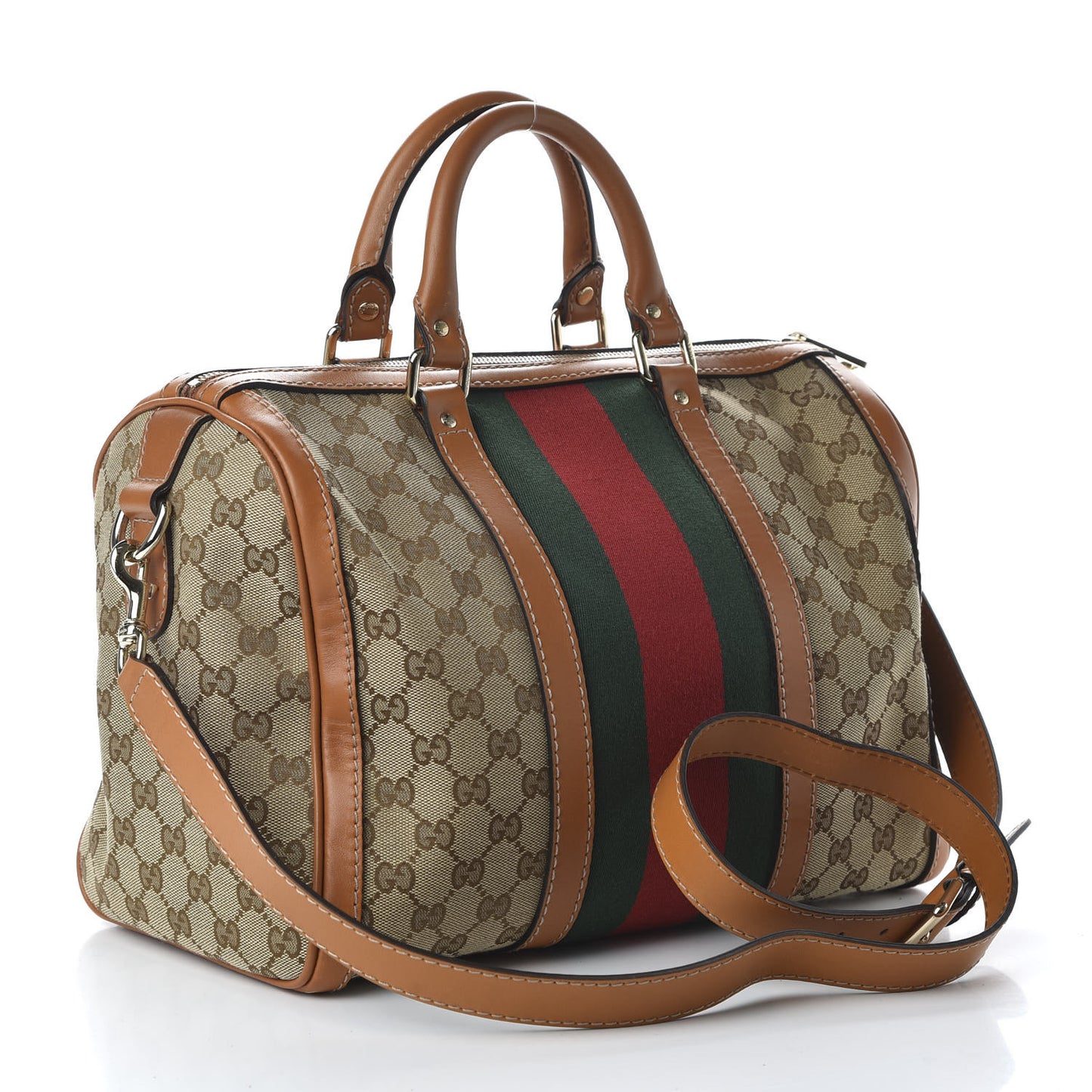 Monogram Vintage Web Medium Boston Tobacco