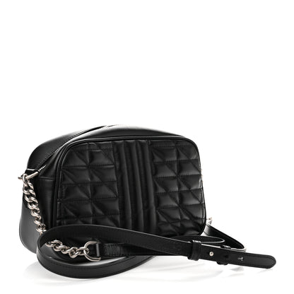 Gucci Calfskin Matelasse Aria Small GG Marmont Chain Shoulder Bag Black 3 of 9