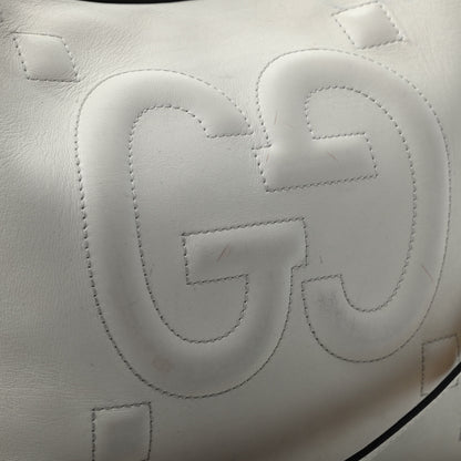 Gucci Apollo Calfskin GG Dadini Embroidered Large Hobo Mystic White 13 of 13