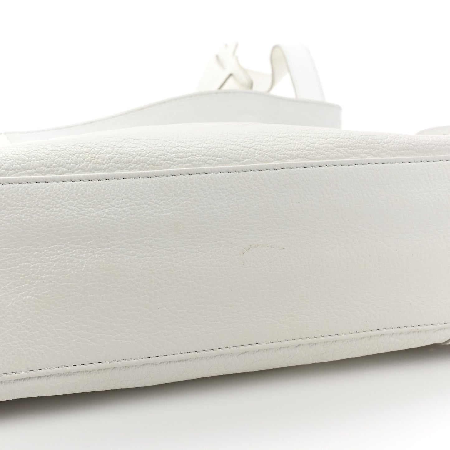 Chevre Silver Metallic Edge Hardware S City White