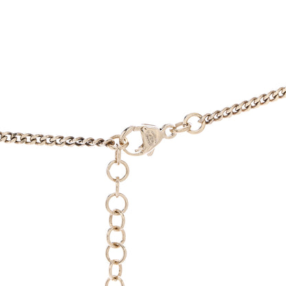 Chanel Pearl Crystal Resin CC Beaded Long Necklace Gold Pink Green 6 of 7