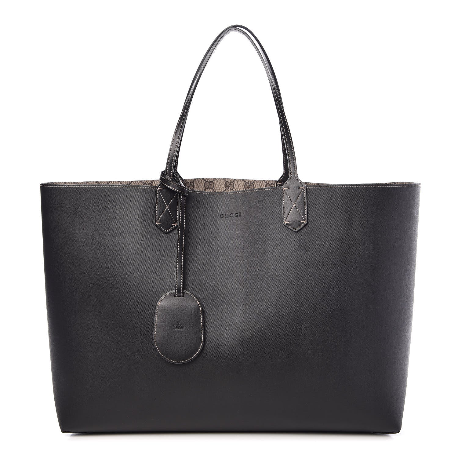 Gucci GG Supreme Monogram Large Reversible Tote Beige Black 2 of 20