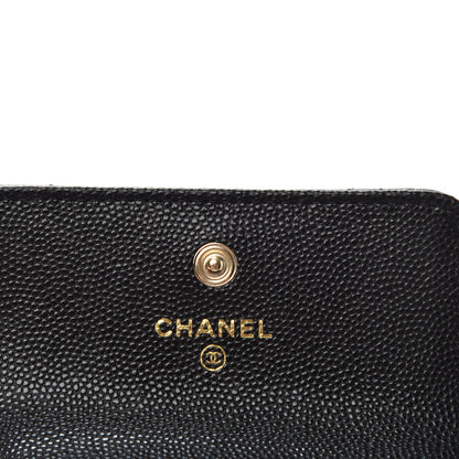 Chanel Caviar Quilted Pearl Card Holder On Chain Black 6 of 9