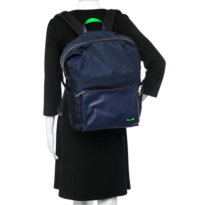 Fendi Nylon Vitello Century I See You Bug Eyes Backpack Dark Blue Fluo Green 2 of 10