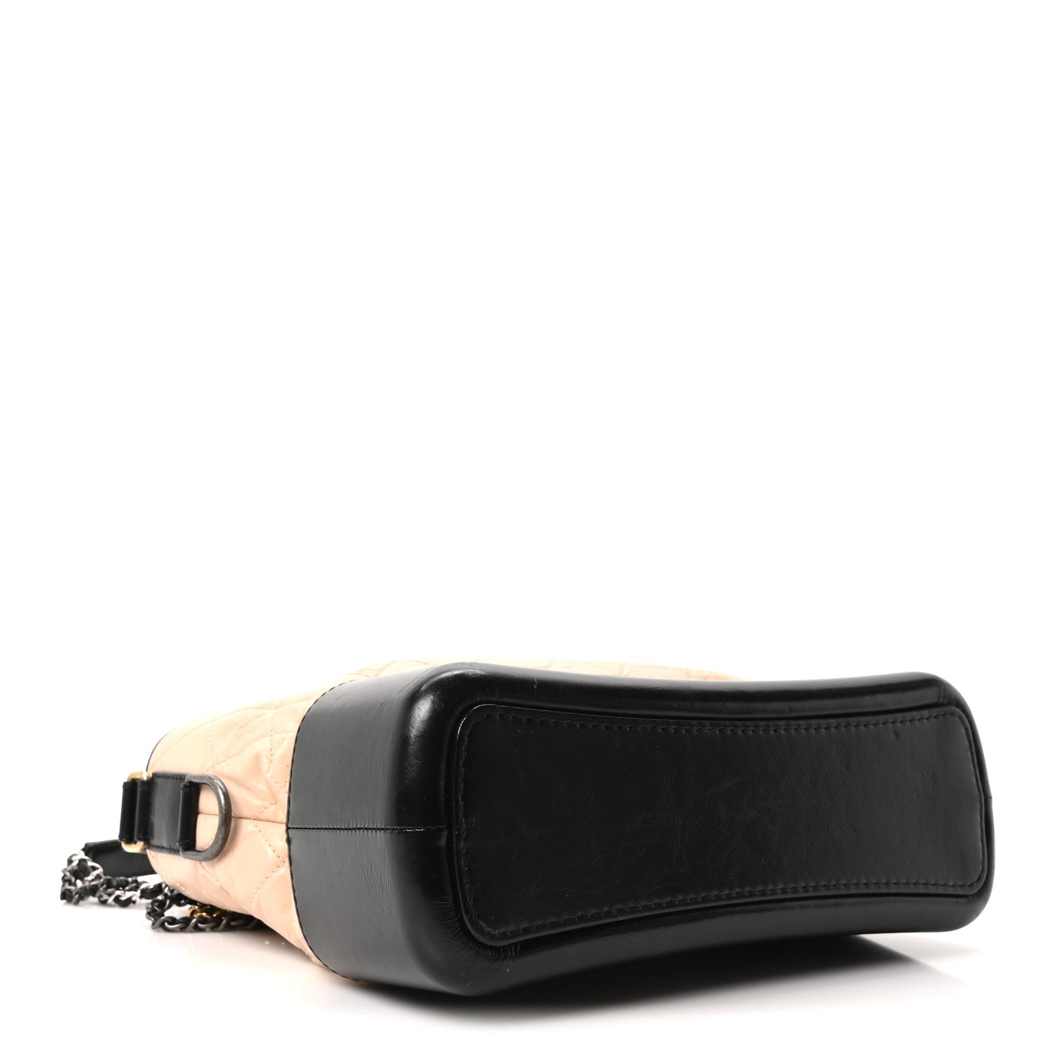 Chanel Aged Calfskin Quilted Medium Gabrielle Hobo Beige Black 4 of 10