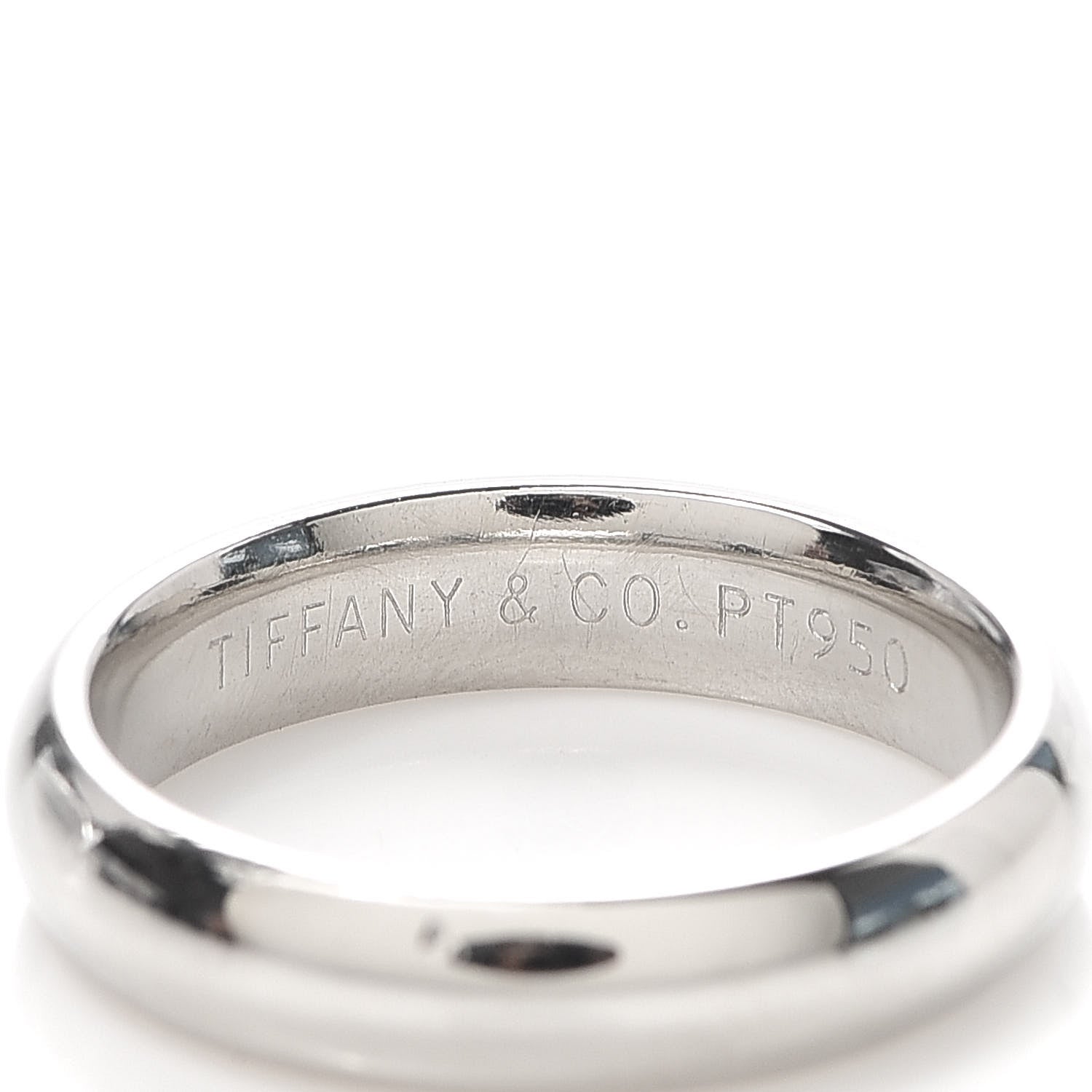 Tiffany Platinum 4mm Classic Wedding Band Ring 54 7 4 of 4