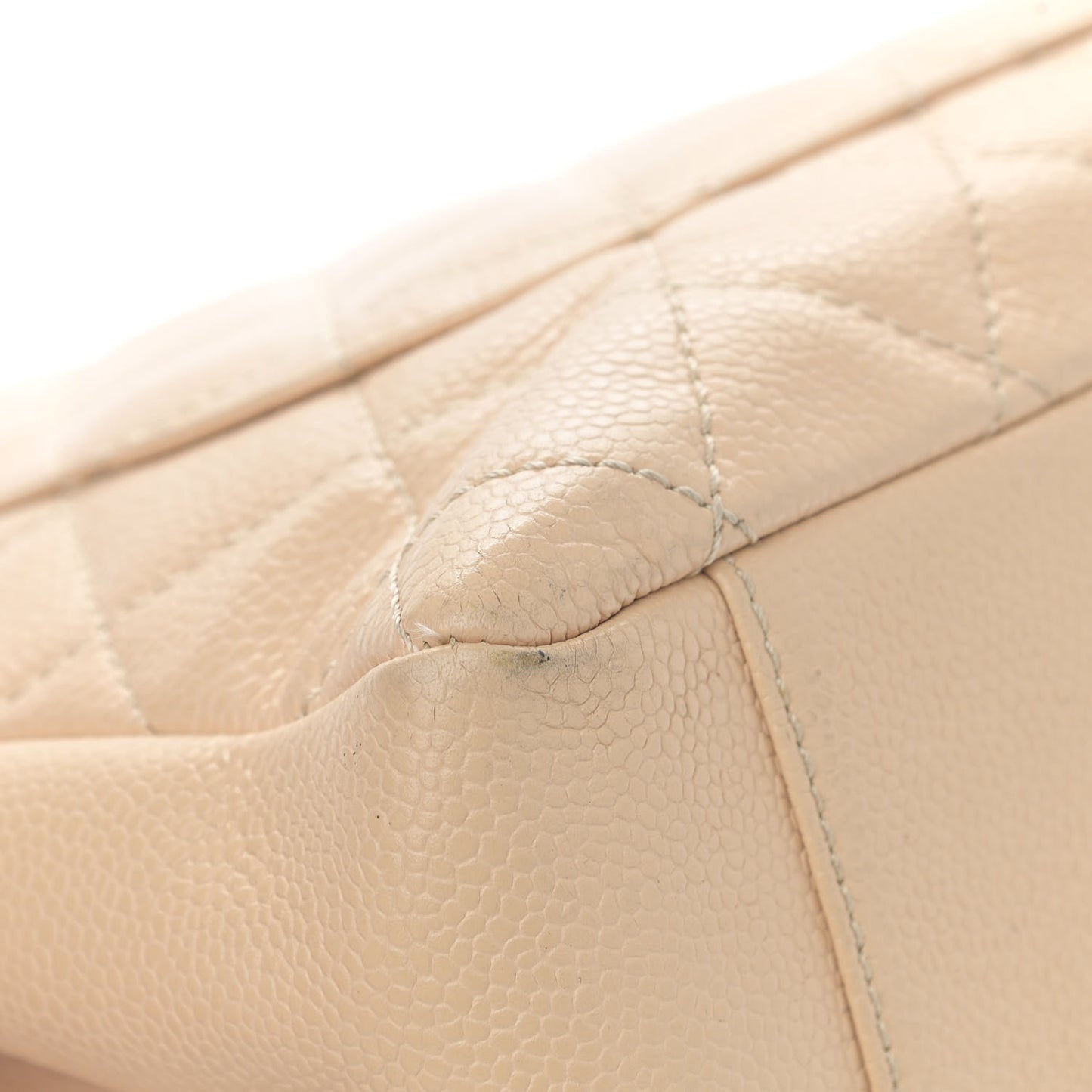 Caviar Quilted Grand Shopping Tote GST Beige Clair