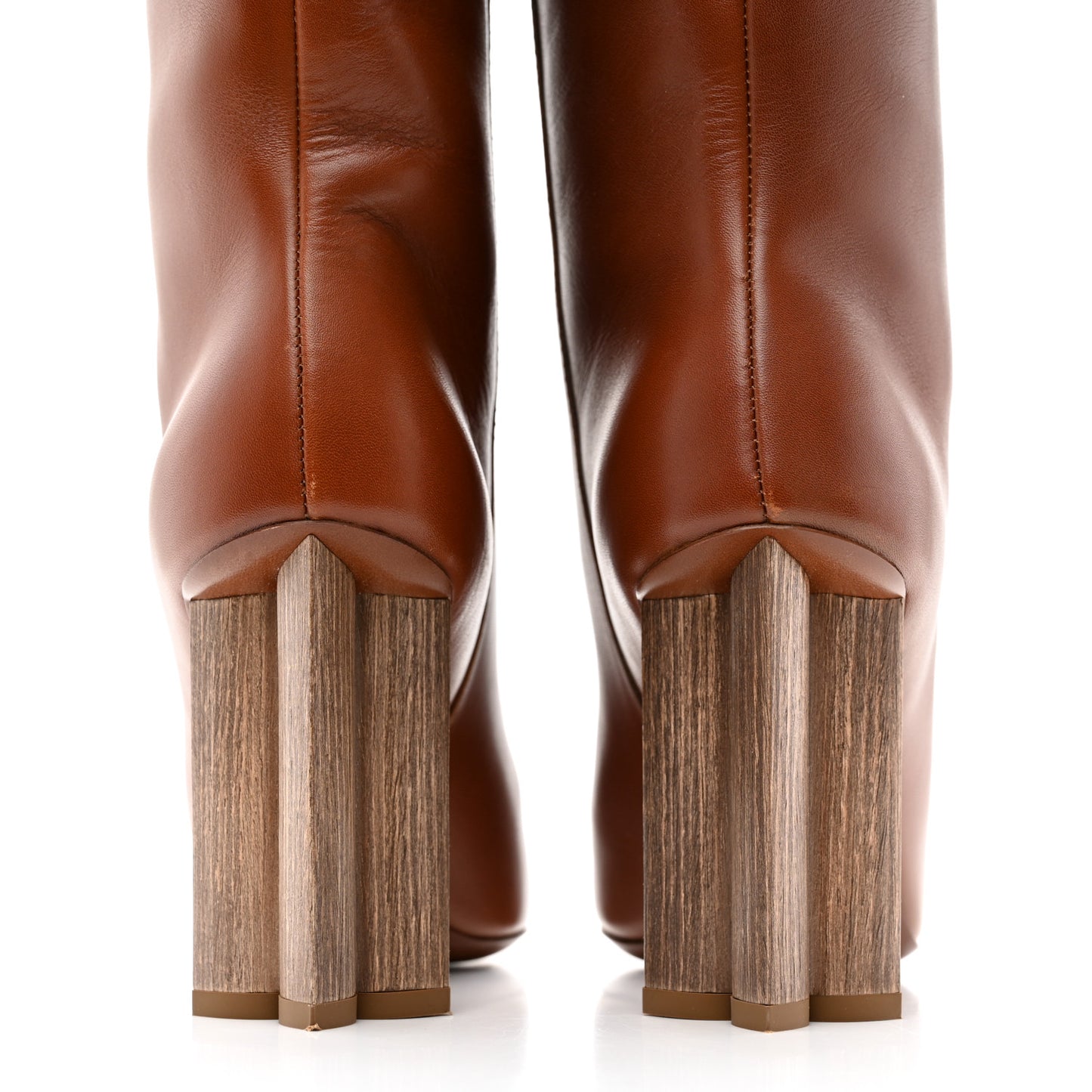 Calfskin Silhouette High Boots 36 Cognac