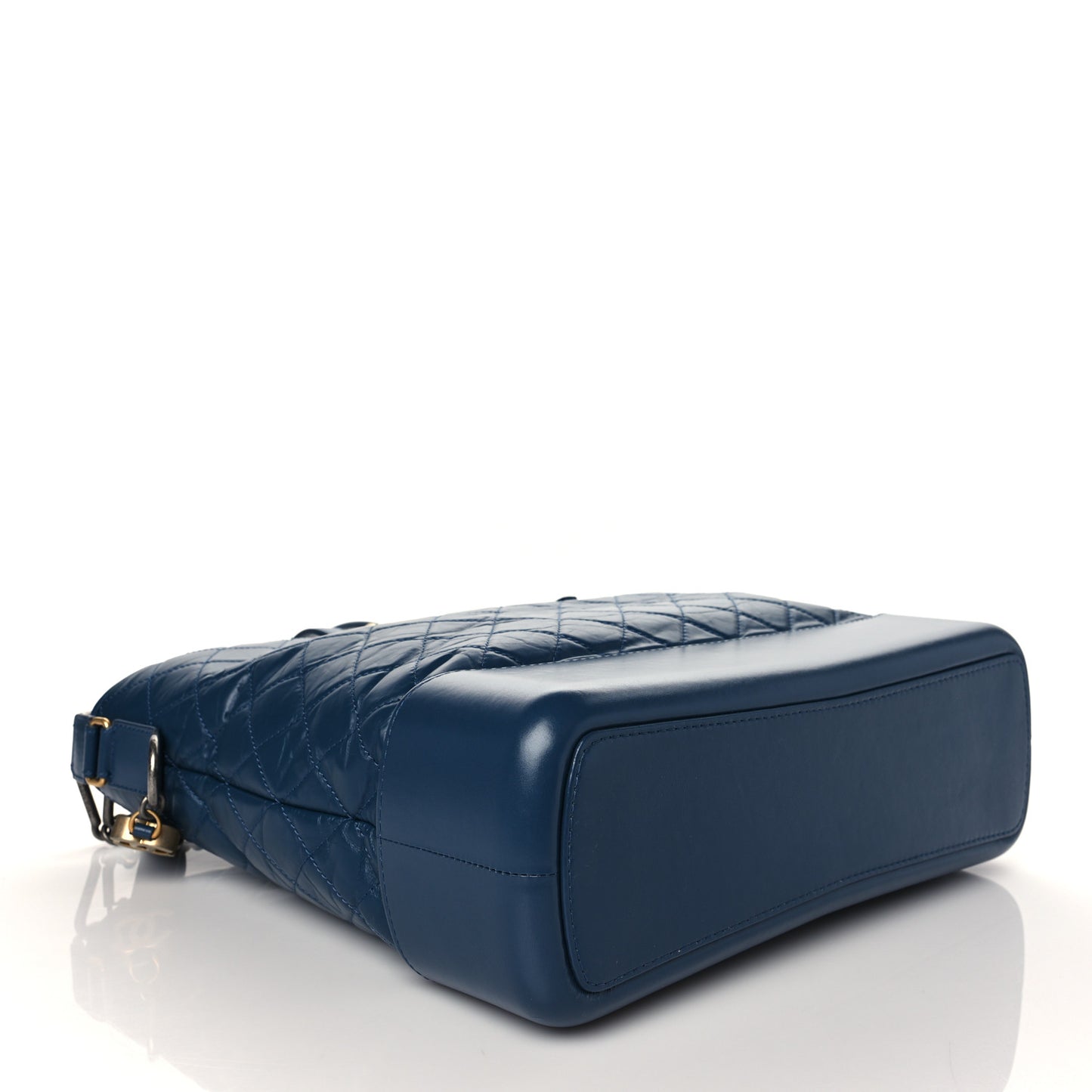 Aged Calfskin Quilted Large Gabrielle Shopping Tote Blue