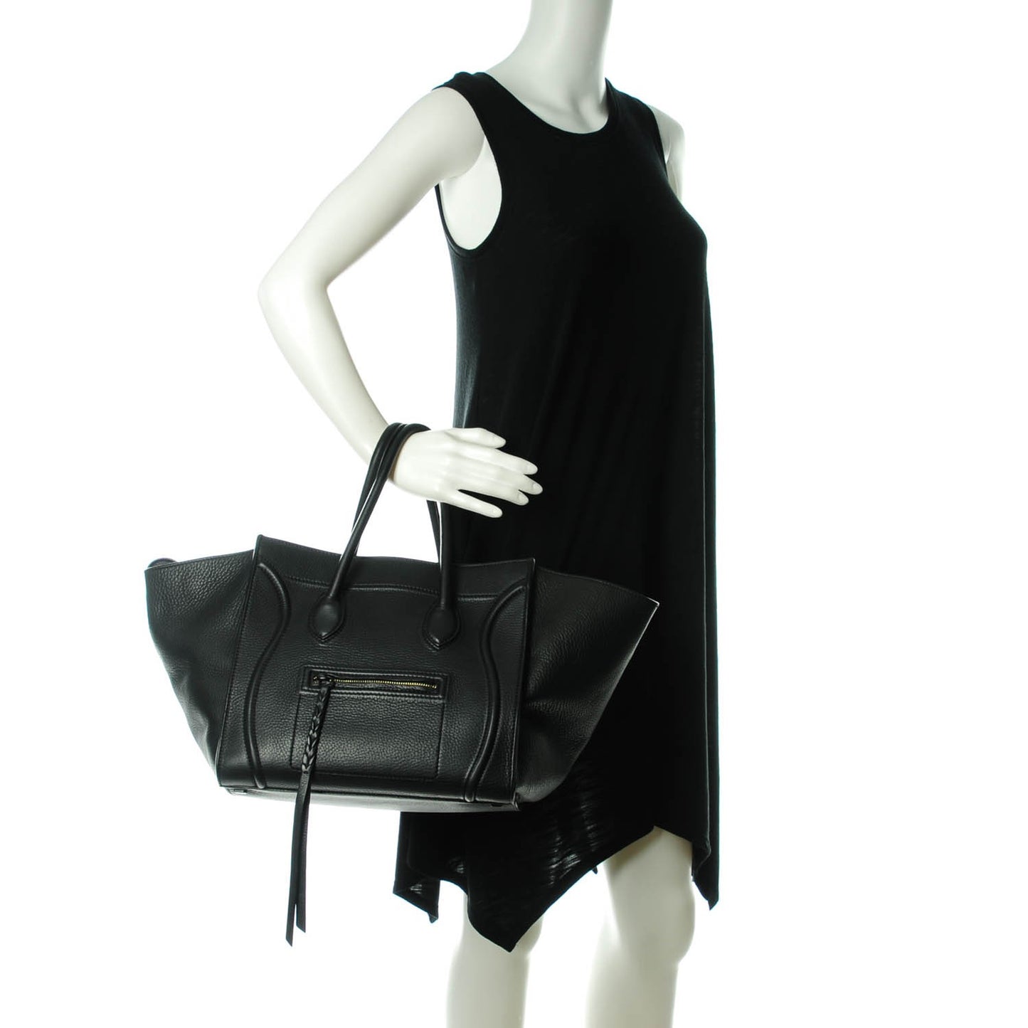 Supple Calfskin Medium Phantom Luggage Black