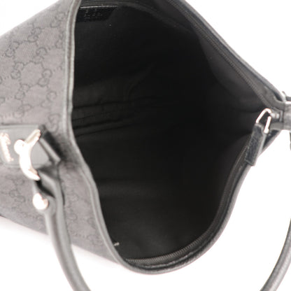 Gucci Denim Monogram Abbey D Ring Hobo Black 5 of 7