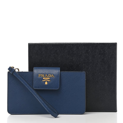 Prada Saffiano Metal Wristlet iPhone Case Bluette 7 of 7