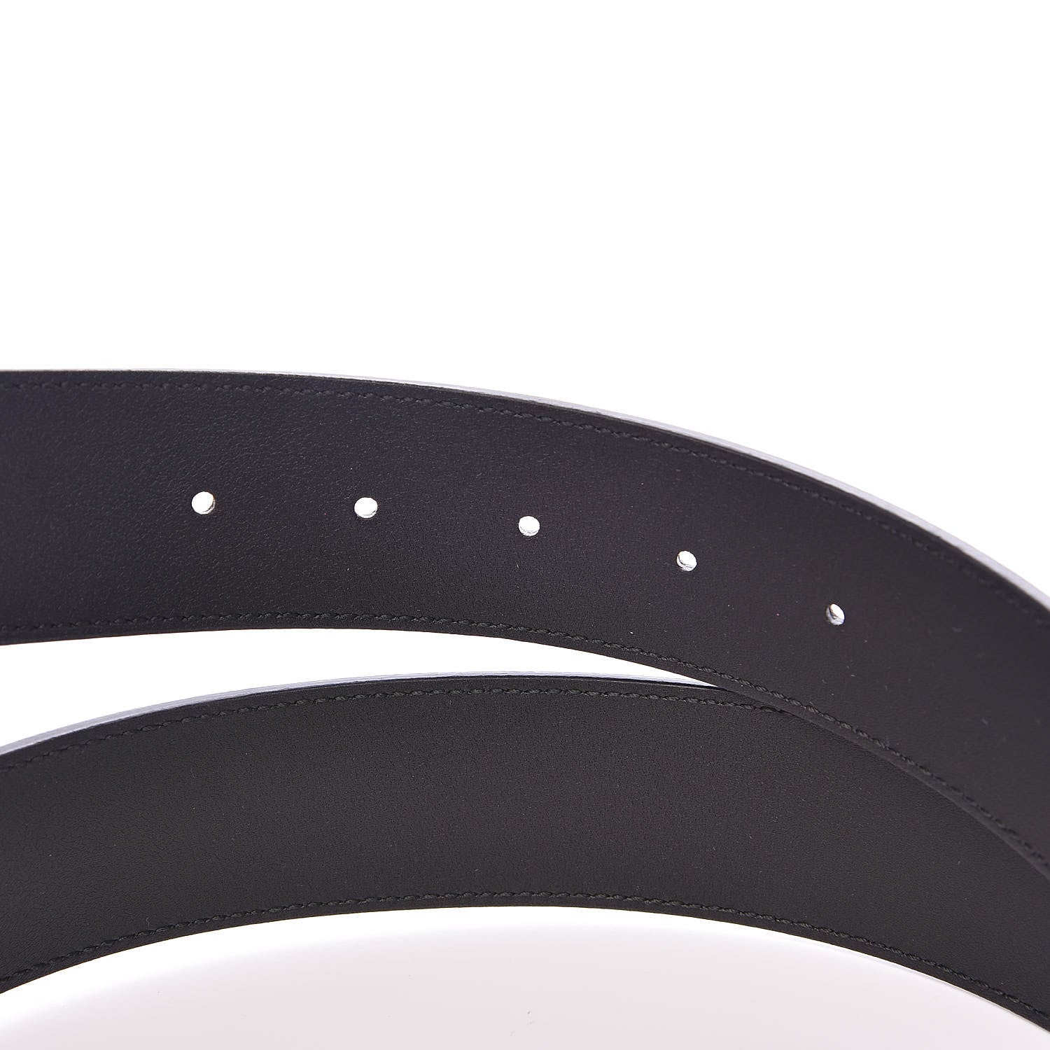 Gucci Textured Dollar Calfskin Nickel Double G 40mm Belt 95 38 Black 4 of 7