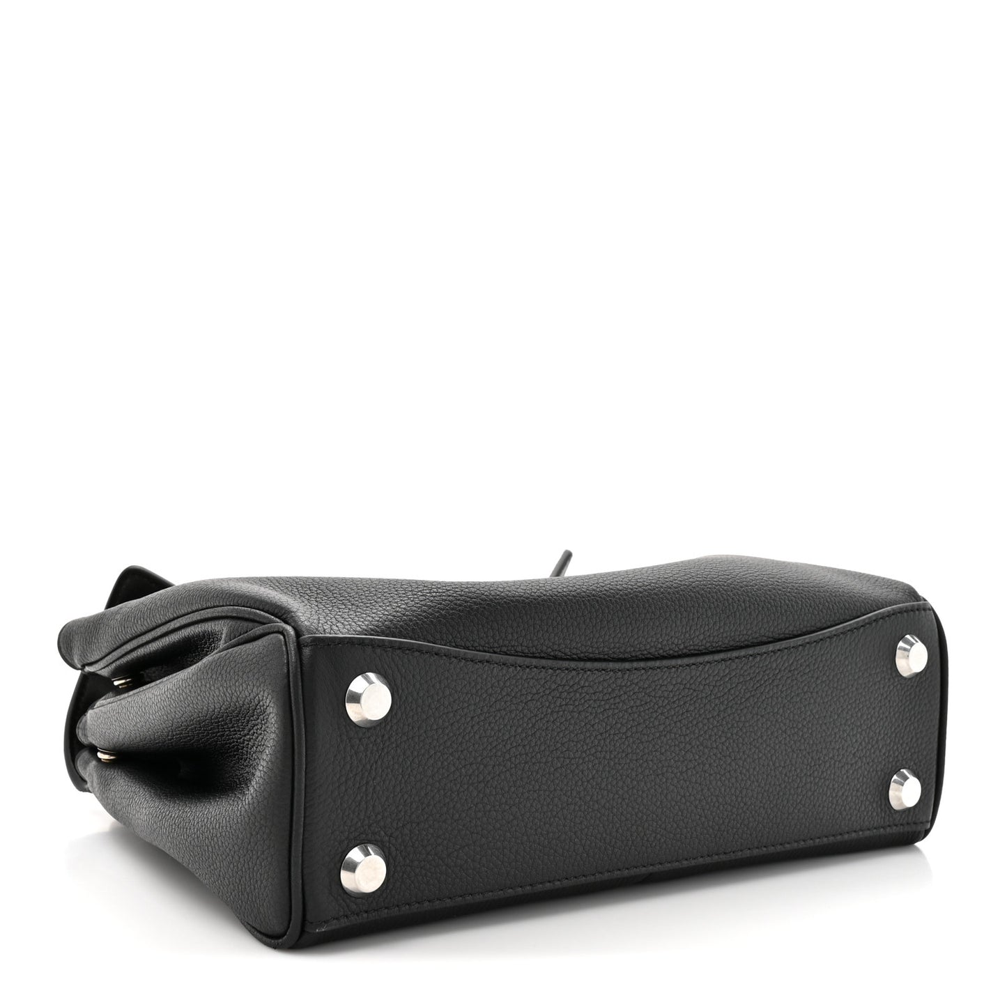 Grained Calfskin Small Rodeo Top Handle Handbag Black