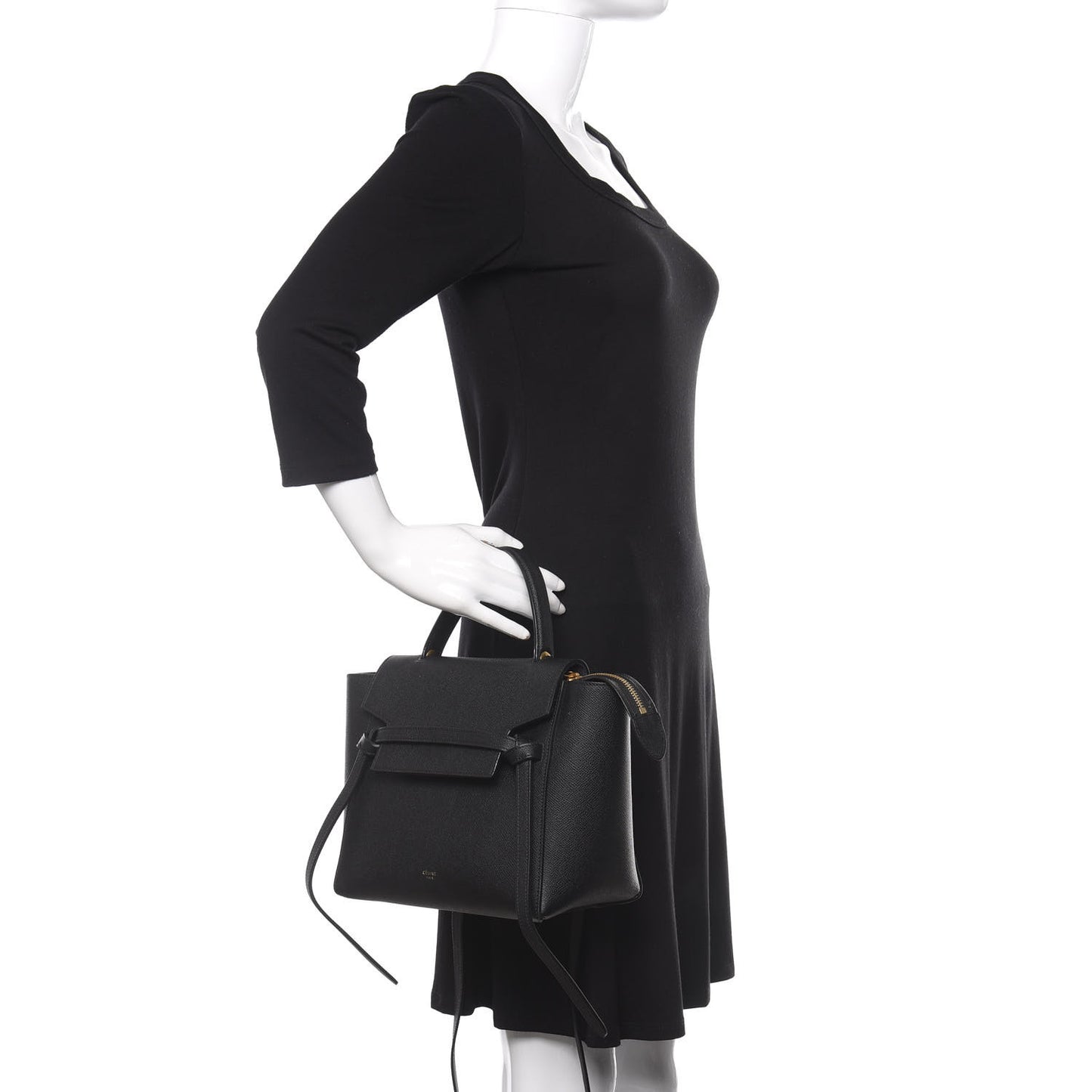 Grained Calfskin Micro Belt Bag Black