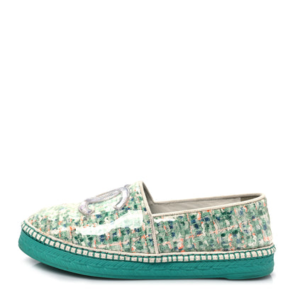 Chanel PVC Tweed CC Espadrilles 38 Green Multicolor 1 of 7