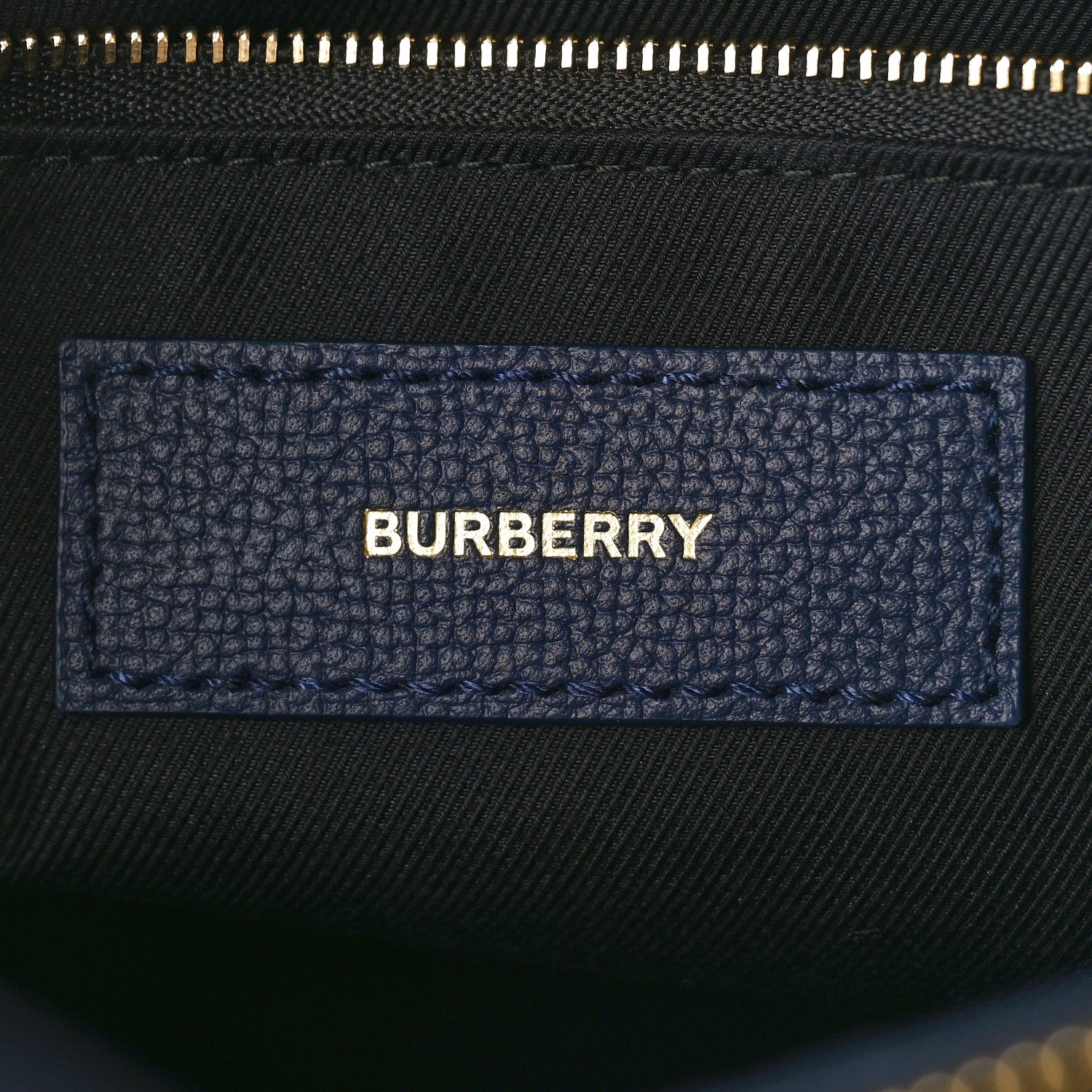 Burberry Derby Calfskin Vintage Check Medium Banner Tote Regency Blue 6 of 8