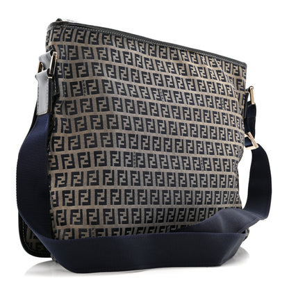 Fendi Zucchino Crossbody Messenger Bag Navy 3 of 16