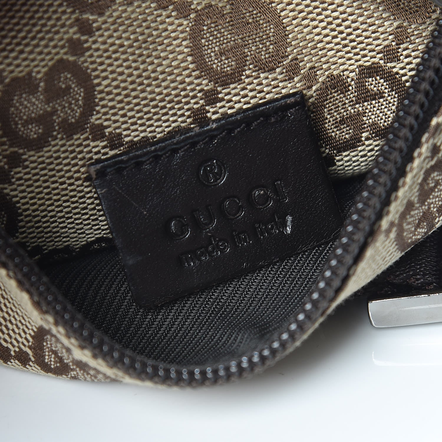 Gucci GG Monogram Double Pocket Belt Bag Dark Brown 6 of 12