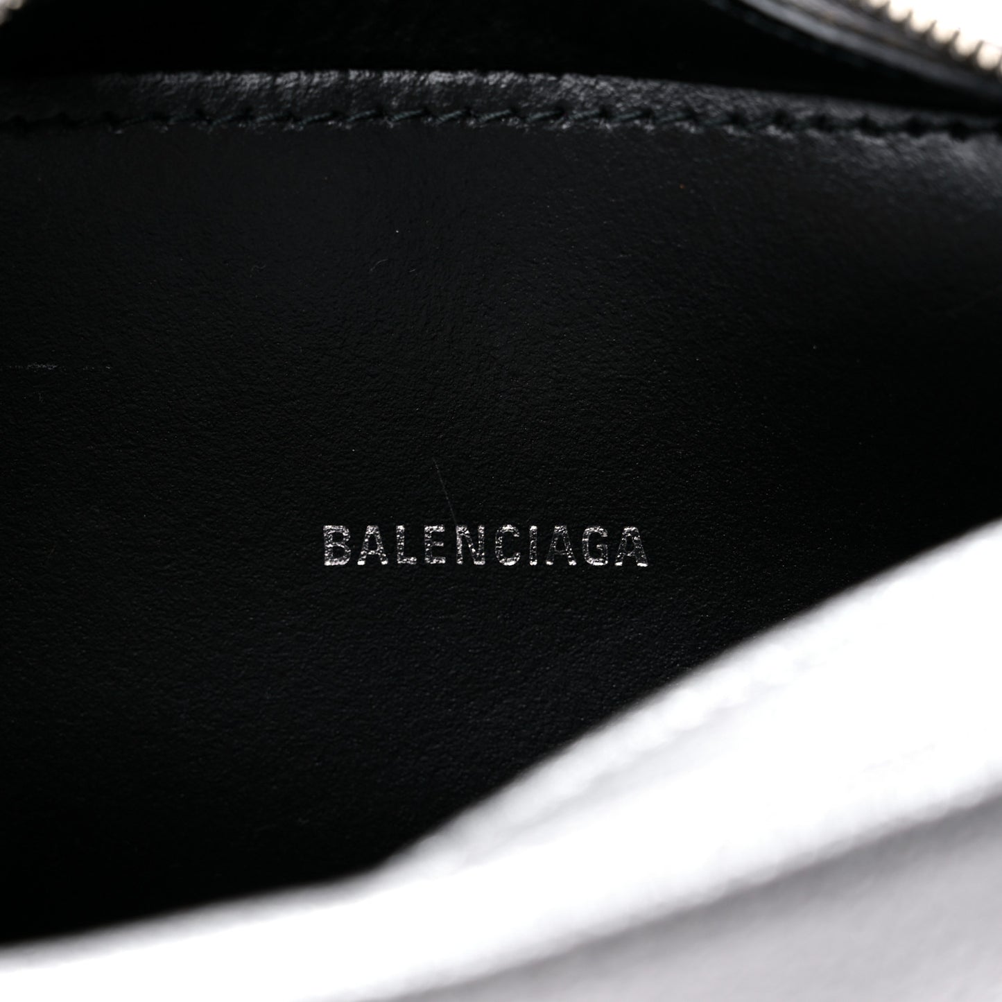 Metallic Goatskin Logo XS Everyday Camera Bag Argent Black