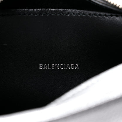 Balenciaga Metallic Goatskin Logo XS Everyday Camera Bag Argent Black 6 of 13