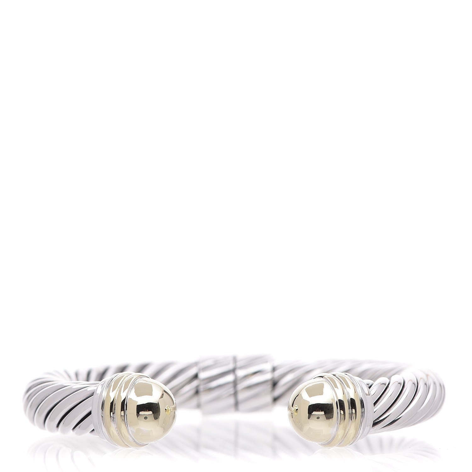 David Yurman Sterling Silver 14K Yellow Gold 10mm Cable Classics Bracelet 6 of 10