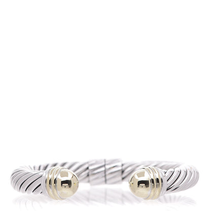 David Yurman Sterling Silver 14K Yellow Gold 10mm Cable Classics Bracelet 6 of 10