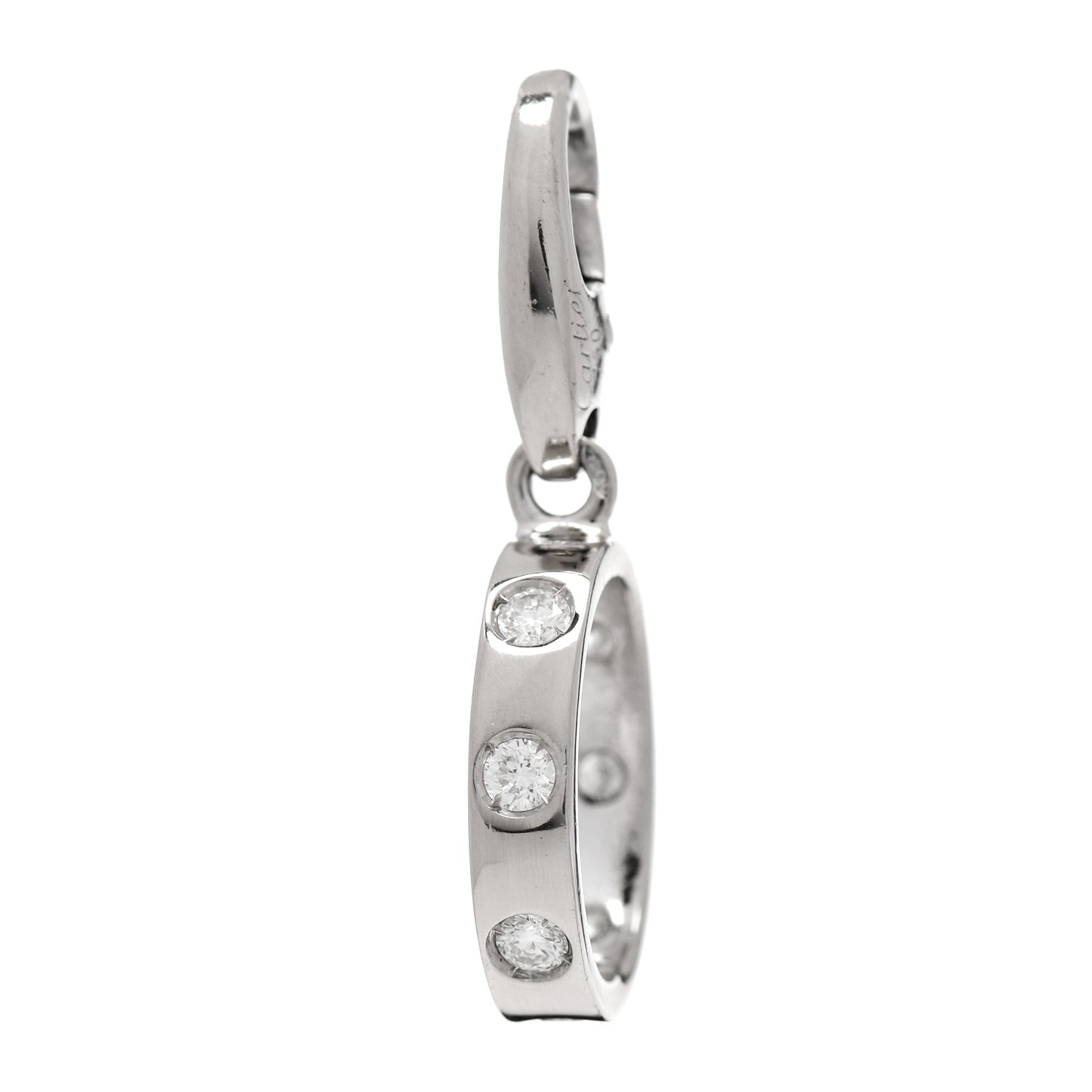 18K White Gold Diamond LOVE Ring Charm
