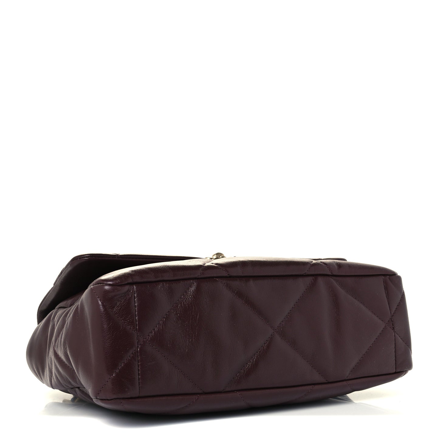 Shiny Goatskin Quilted Large Chanel 19 Flap Brown