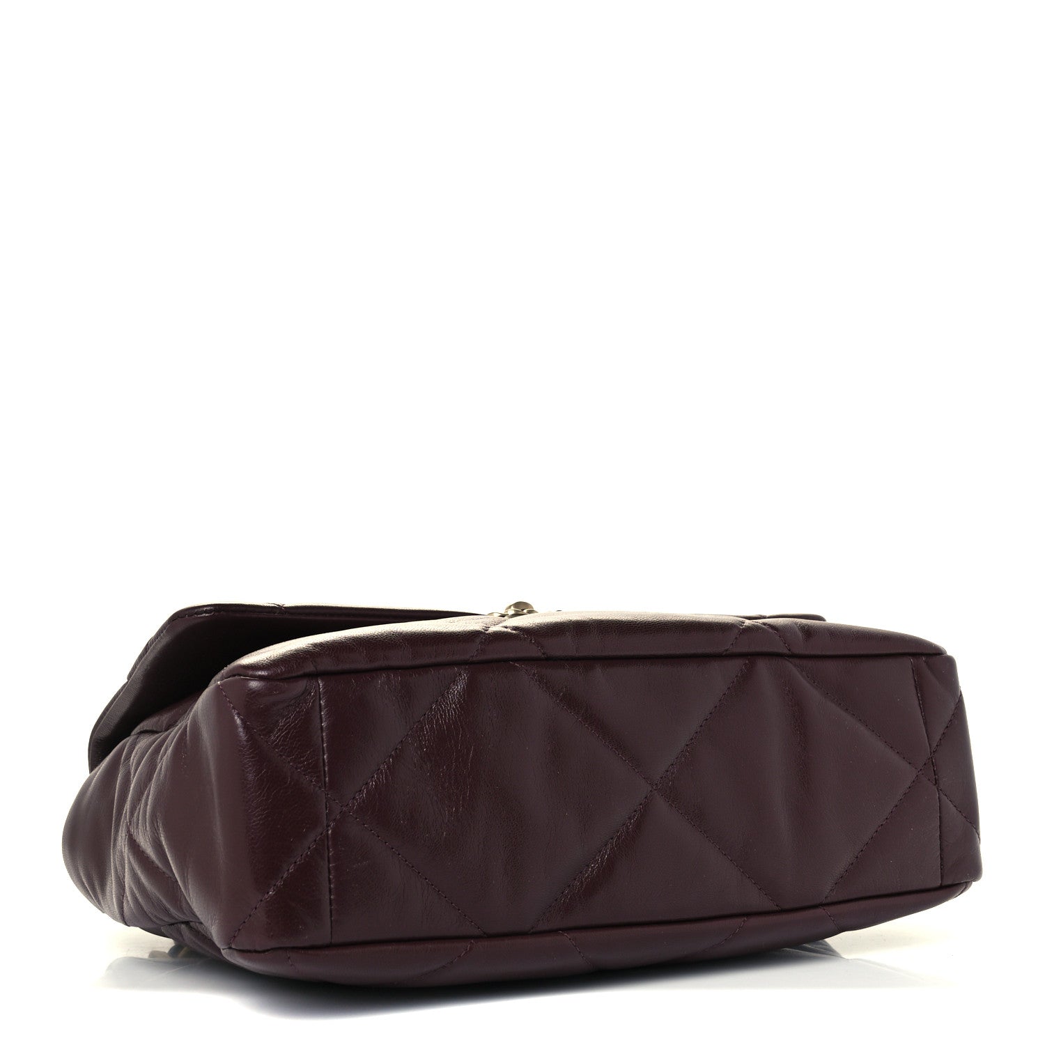 Chanel Shiny Goatskin Quilted Large Chanel 19 Flap Brown 3 of 9