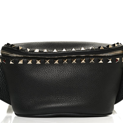 Valentino Garavani Grainy Calfskin Rockstud Belt Bag Black 7 of 9