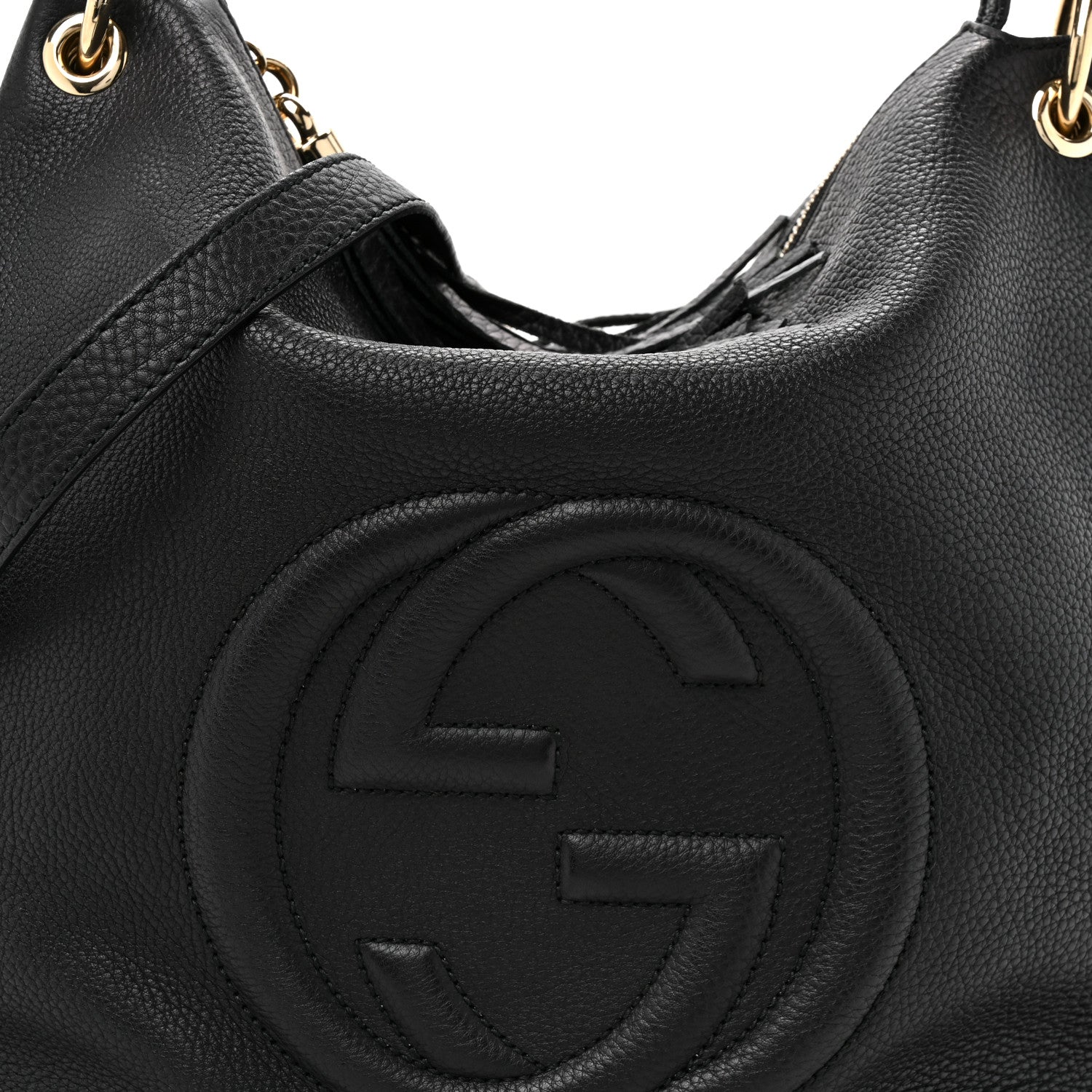 Gucci Pebbled Calfskin Large Soho Hobo Black 8 of 12