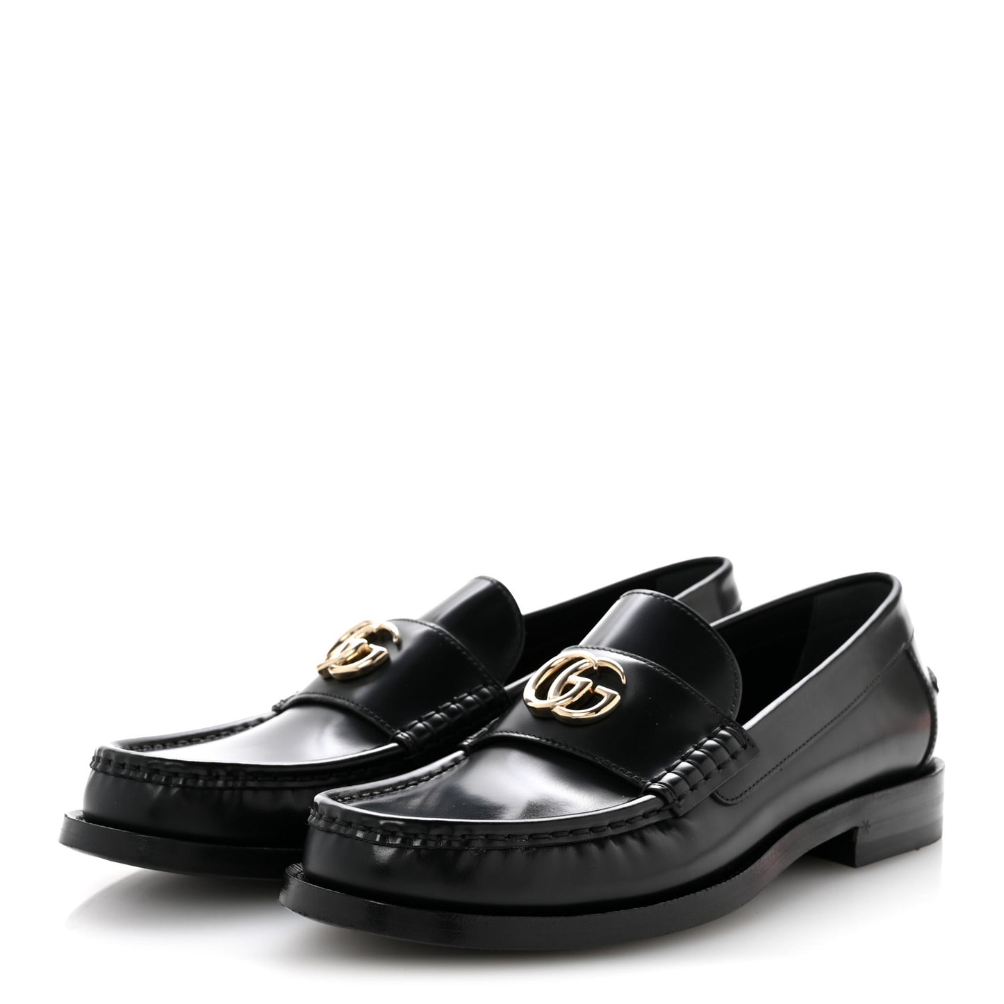 Calfskin Millennial Ribot Womens GG Loafers 38.5 Black
