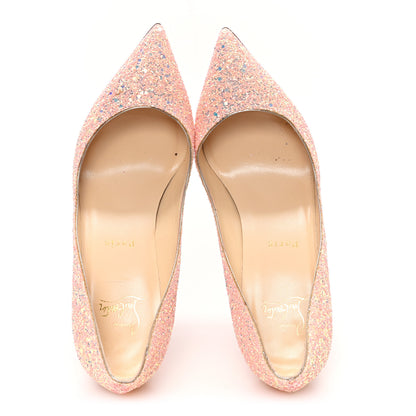 Christian Louboutin Patent Glitter Iriza 100 Pumps 37.5 Peach 2 of 9