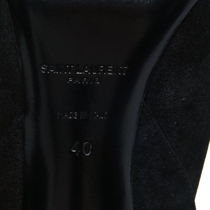 Saint Laurent Suede Mica Buckle Western Ankle Booties 40 Black 6 of 8