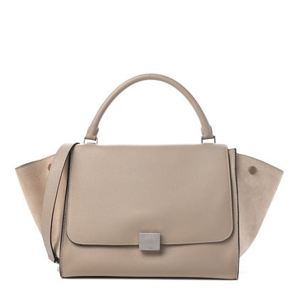 Celine Drummed Calfskin Suede Medium Trapeze Dune 2 of 12