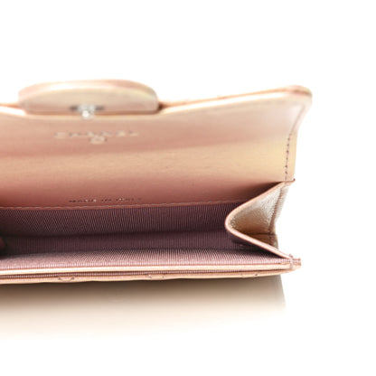 Chanel Iridescent Calfskin Quilted Flap Card Holder Wallet Pink 5 of 13