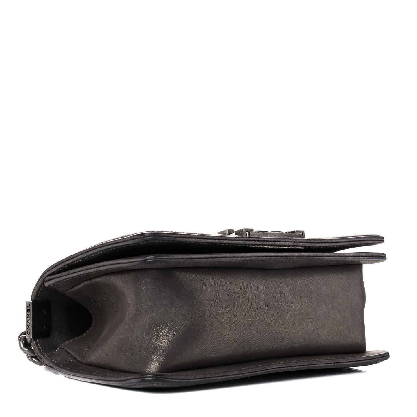 Iridescent Calfskin Double Stitch Small Boy Flap Dark Gold