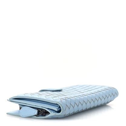 Bottega Veneta Nappa Intrecciato Continental Flap Wallet Light Blue 4 of 12