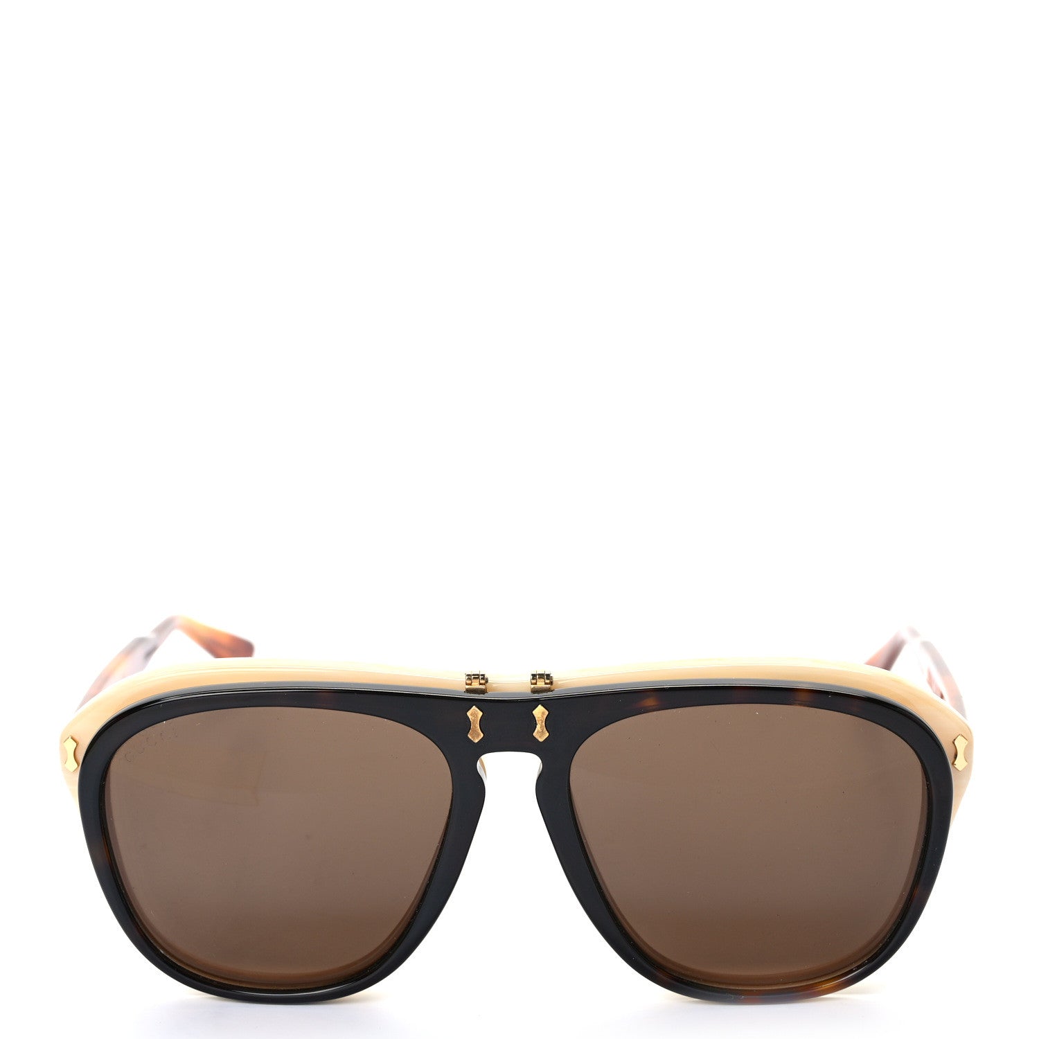 Gucci Aviator Flip Up Sunglasses GG0087S Havana 2 of 8