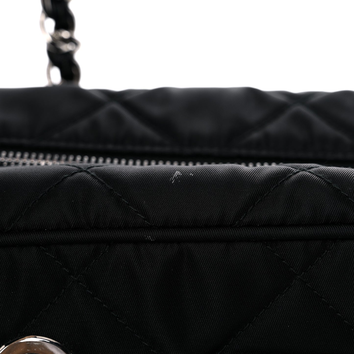 Nylon Tessuto Impuntu Quilted Shoulder Bag Black