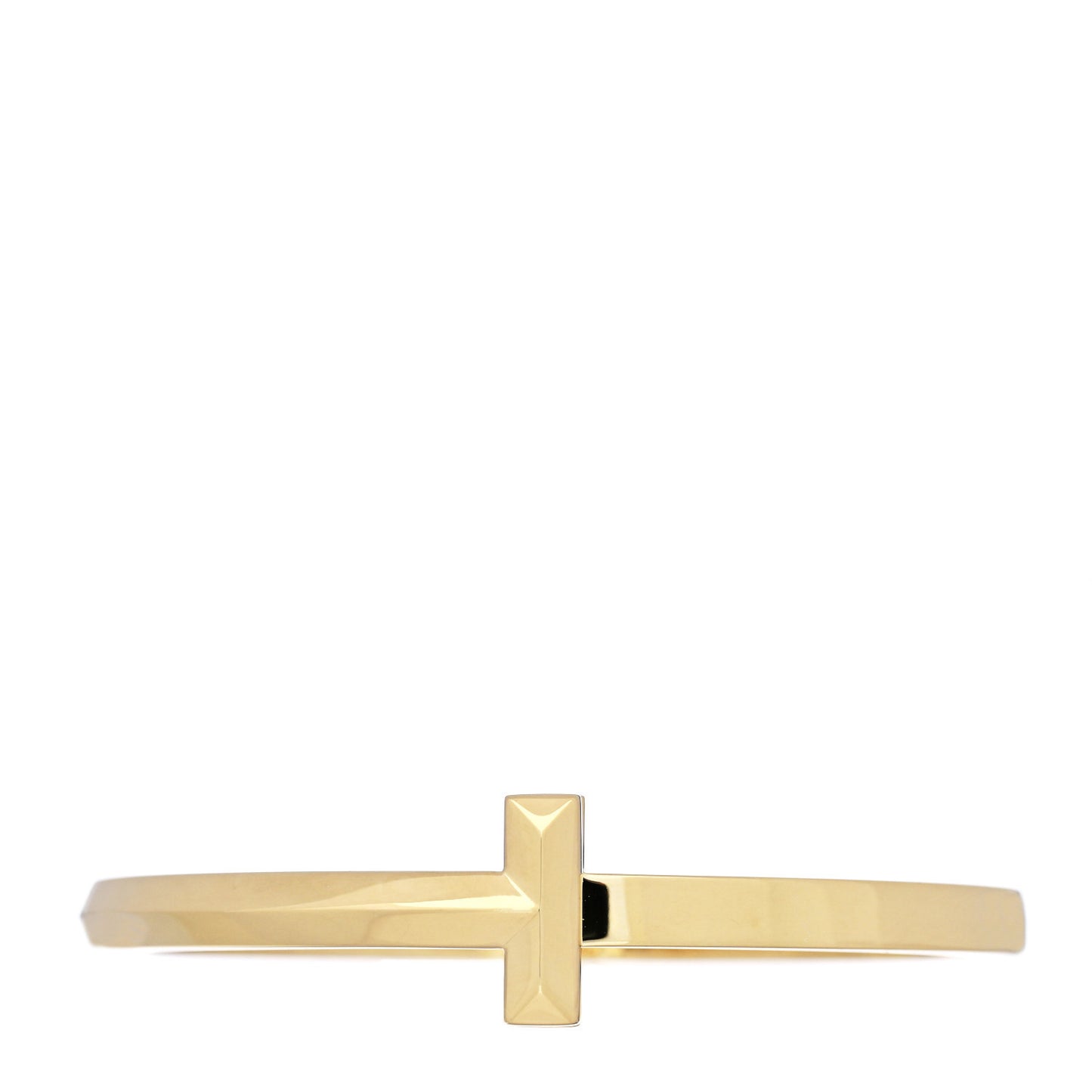 18K Yellow Gold Wide T T1 Hinged Bangle Bracelet