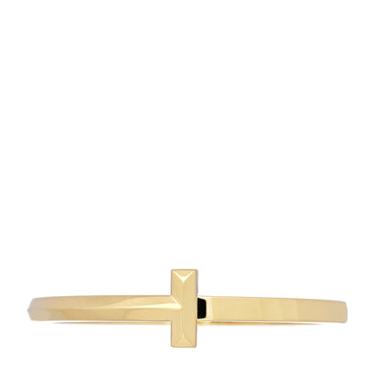 Tiffany 18K Yellow Gold Wide T T1 Hinged Bangle Bracelet 1 of 4