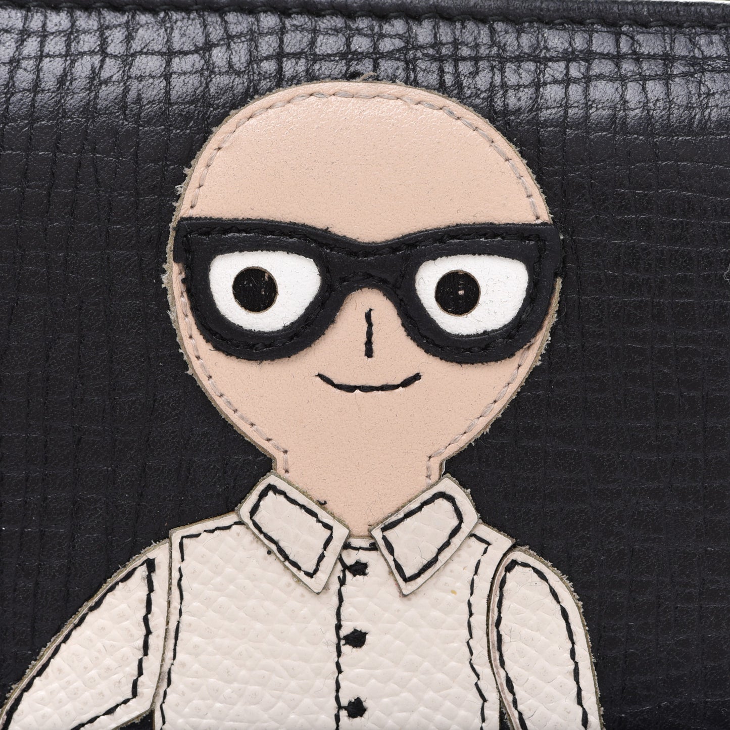 Dauphine Family Patch Zip Around Wallet Black