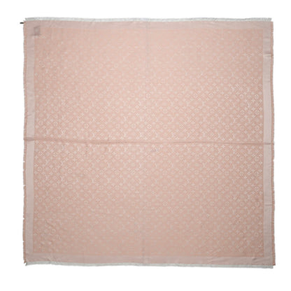 Louis Vuitton Silk Wool Monogram Denim Shawl Pink 1 of 4