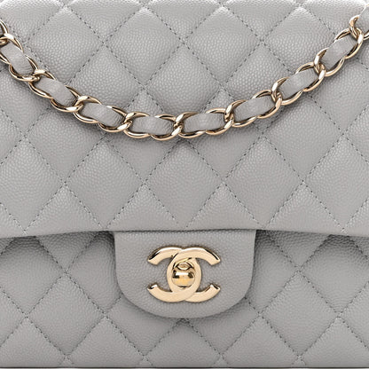 Chanel Caviar Quilted Medium Double Flap Grey 8 of 12