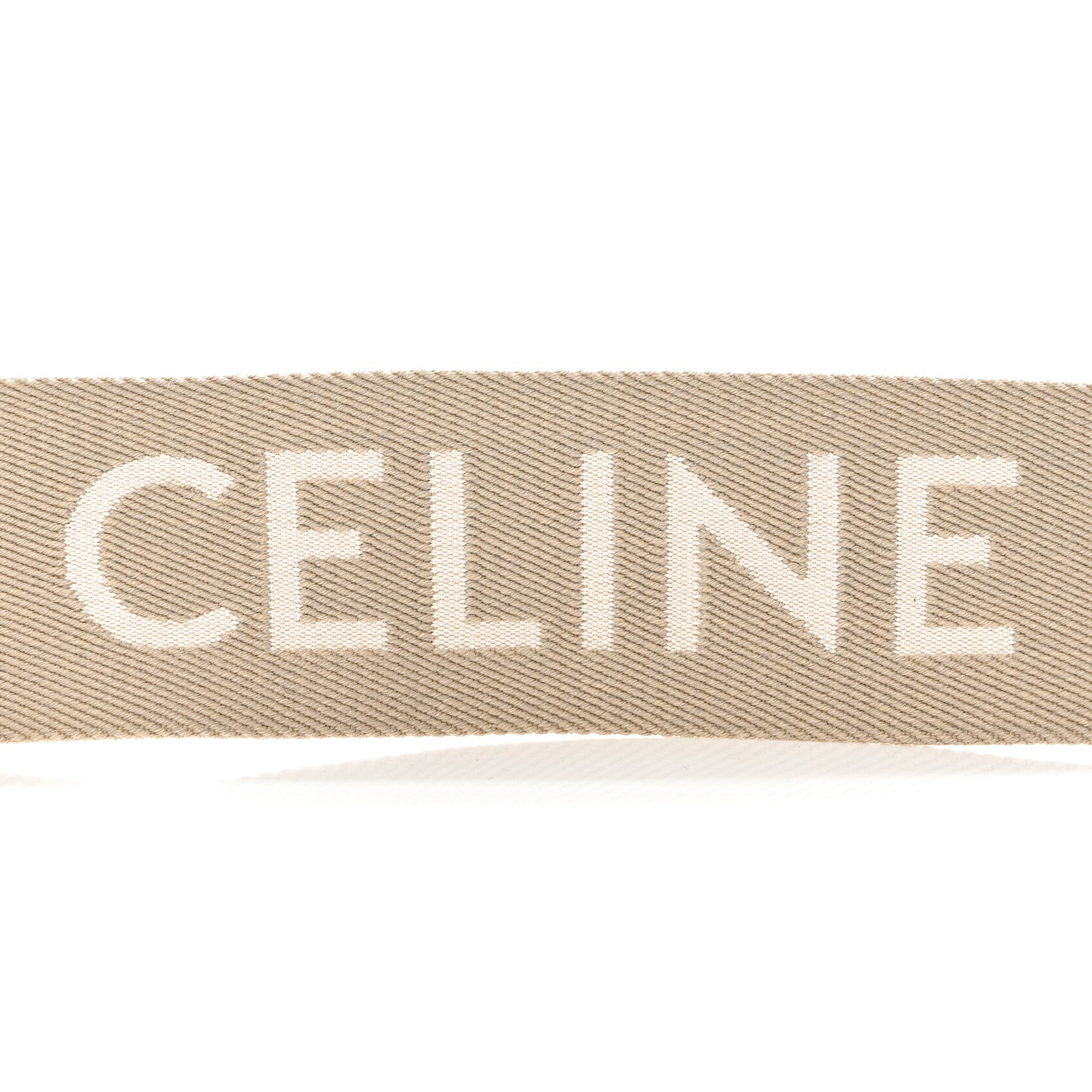Celine Jacquard Wool Logo Long Strap Beige White 3 of 6