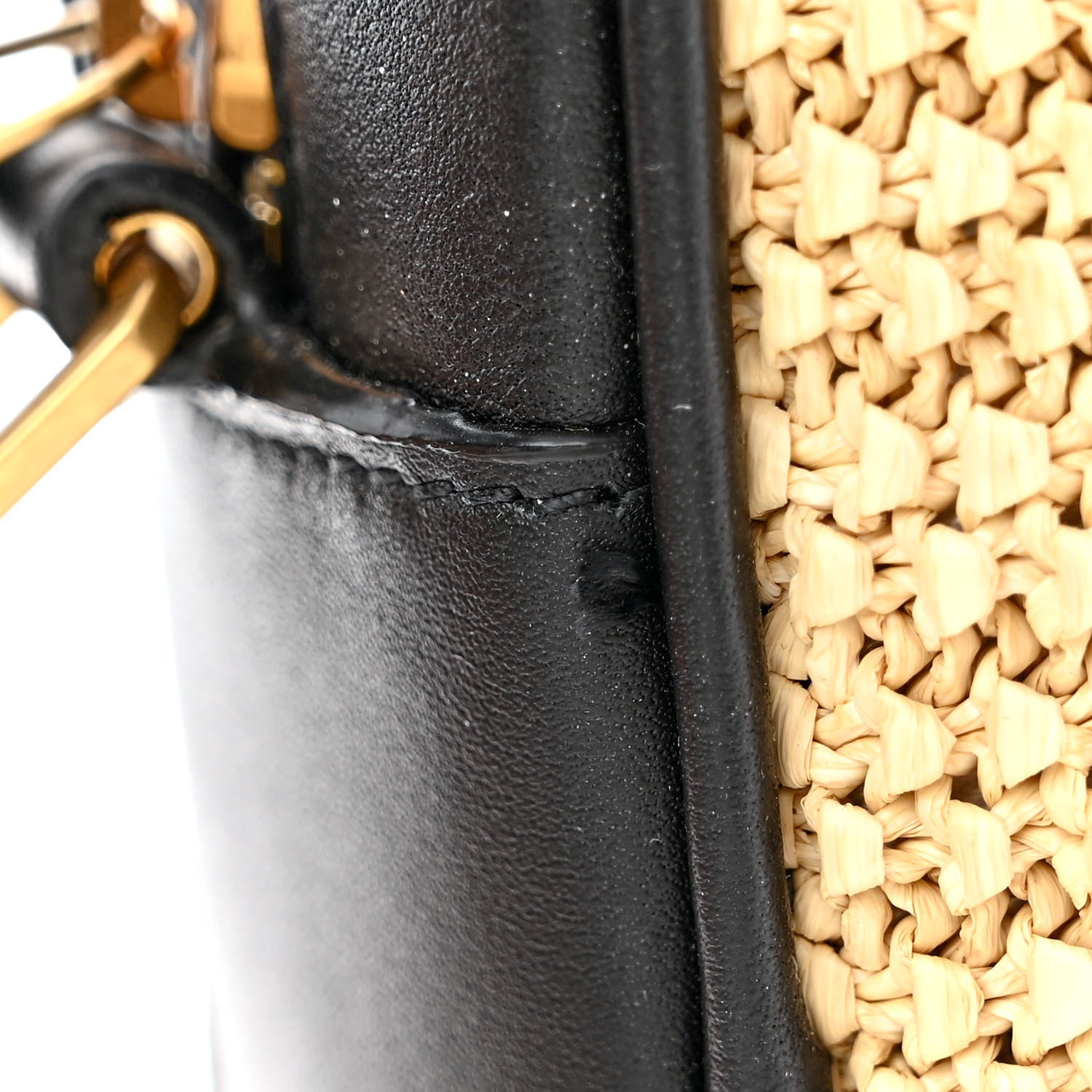Saint Laurent Raffia Canvas Monogram Lou Camera Bag Beige Black 11 of 11